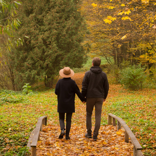 couple walking in nature